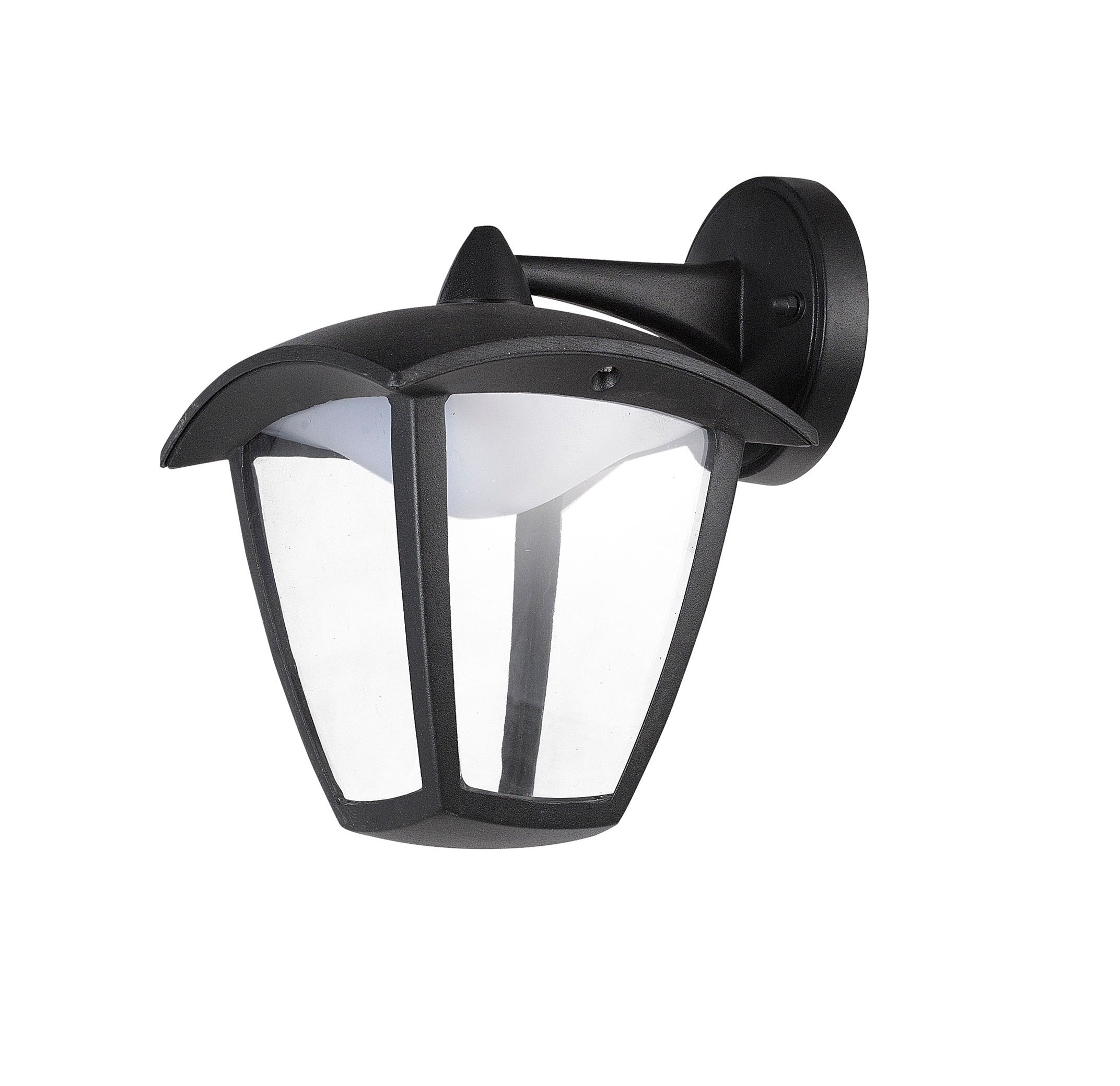 Lanterna LED Selene a muro per esterno in alluminio pressofuso Nero 7W con braccio superiore o inferiore