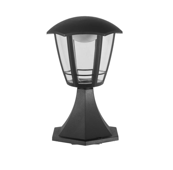 Lanterna nera Era LED in polipropilene su base da esterno 6 Facce