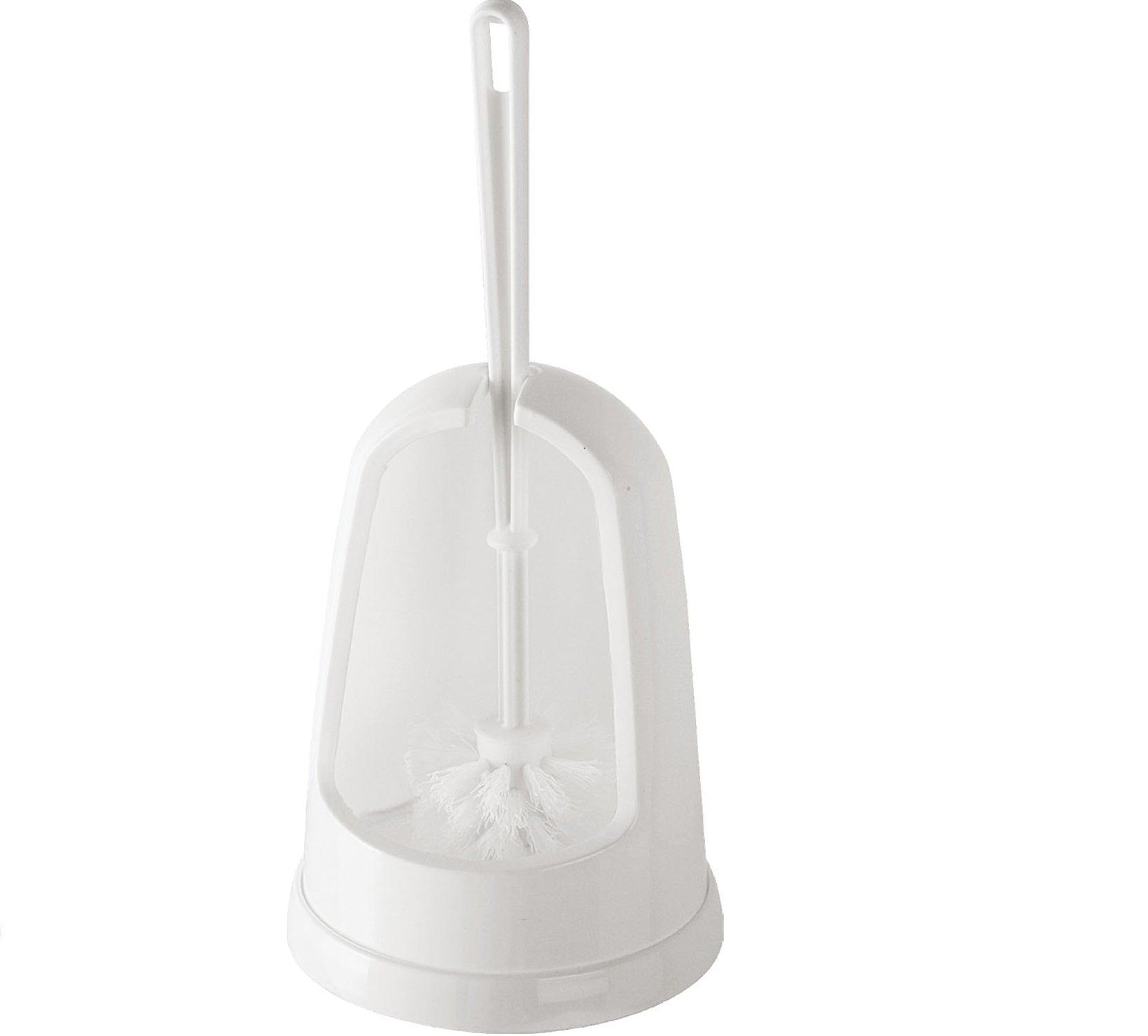 Portascopino per wc d'appoggio in plastica bianco Pong