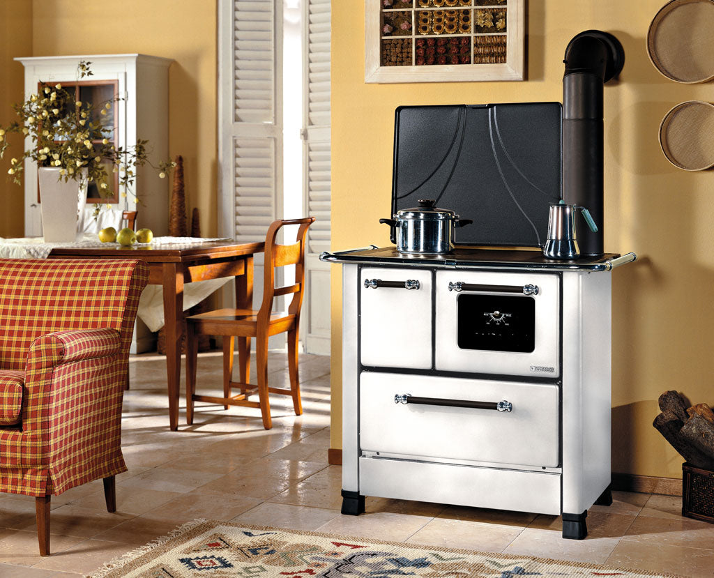 Stufa Cucina a legna in acciaio porcellanato con forno Romantica 3,5