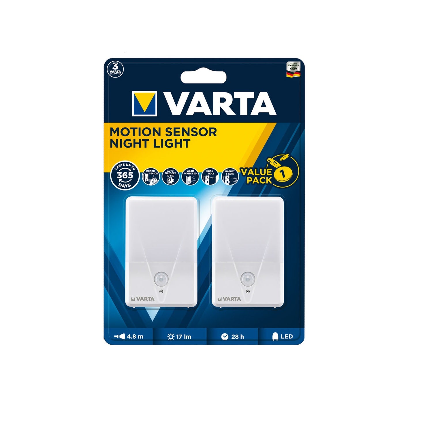 Torcia notturna LED con sensore di movimento VARTA