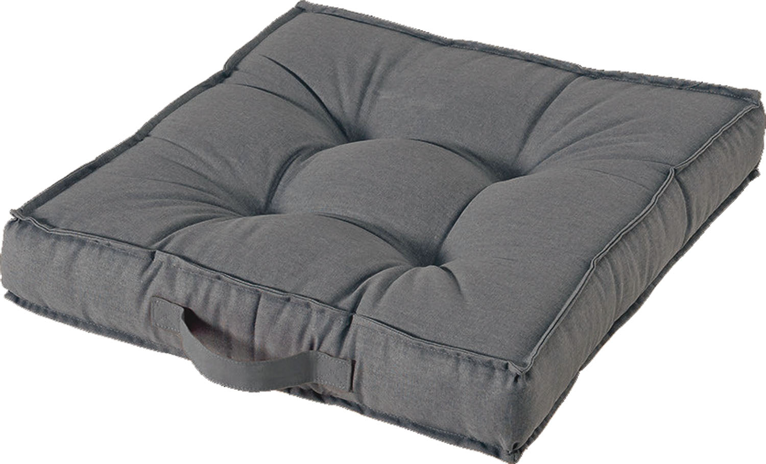 Cuscino quadrato in cotone imbottito 50x50 cm con maniglia Living