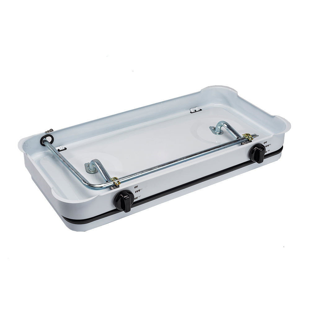 Fornello cucinino portatile BB gas GPL a 2 fuochi in acciaio Niklas