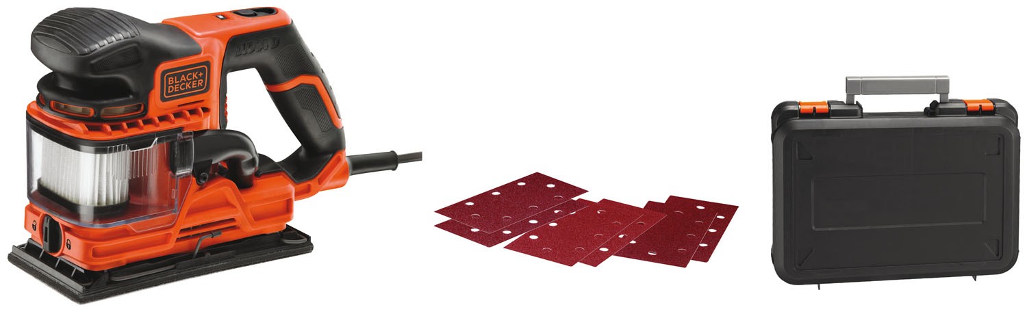 Levigatrice Orbitale DUOSAND 270W in valigetta con accessori BLACK+DECKER KA330EKA
