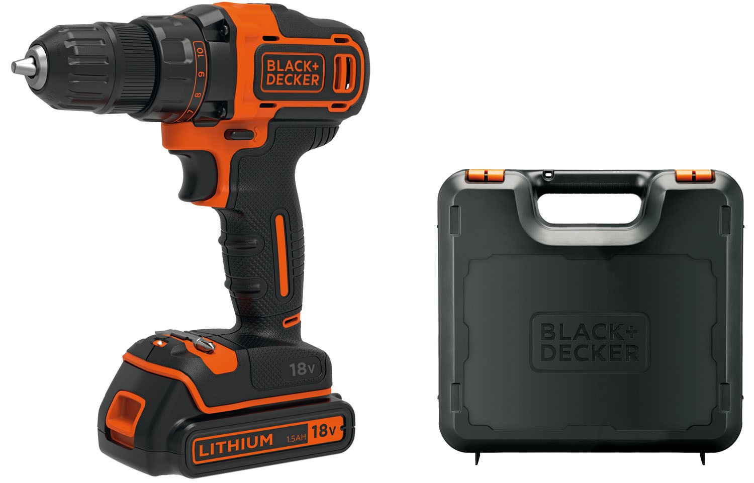 Trapano Avvitatore 18V 1,5Ah 2 velocità con valigetta BLACK+DECKER BDCDD186K