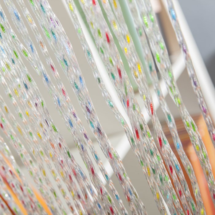 Tenda per porta antimosche antirumore in PVC multicolore CRISTAL