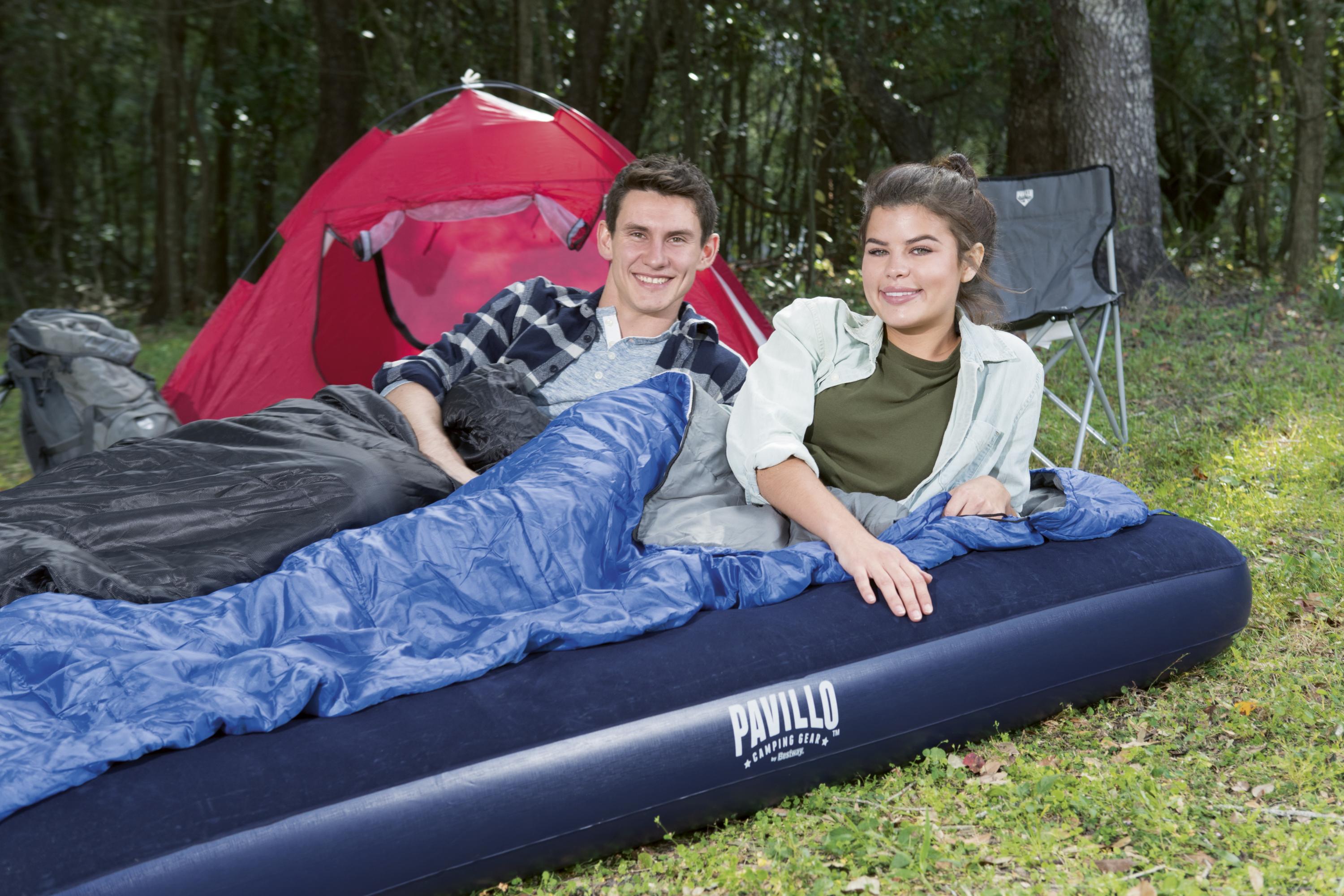 Materasso Gonfiabile Airbed Matrimoniale Velluto Blu Floccato Pavillo Bestway 67002