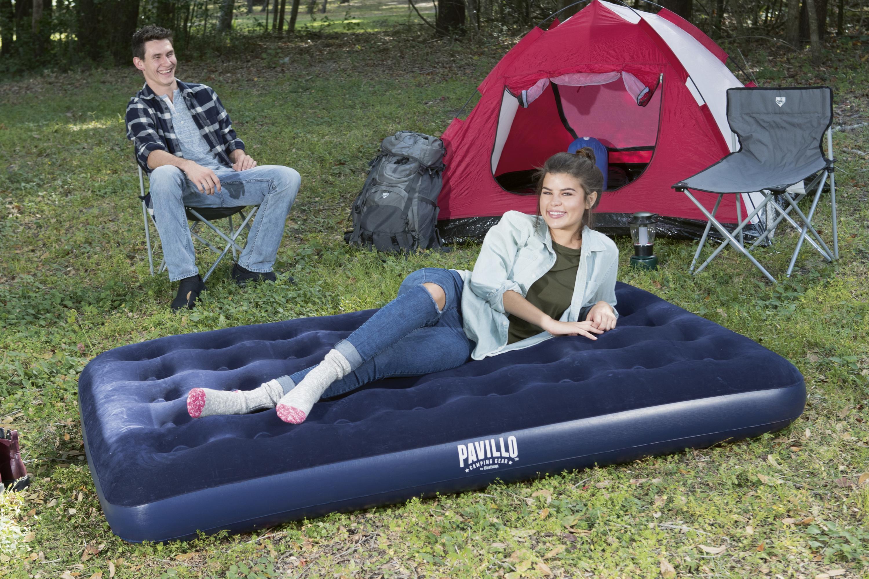 Materasso Gonfiabile Airbed Matrimoniale Velluto Blu Floccato Pavillo Bestway 67002