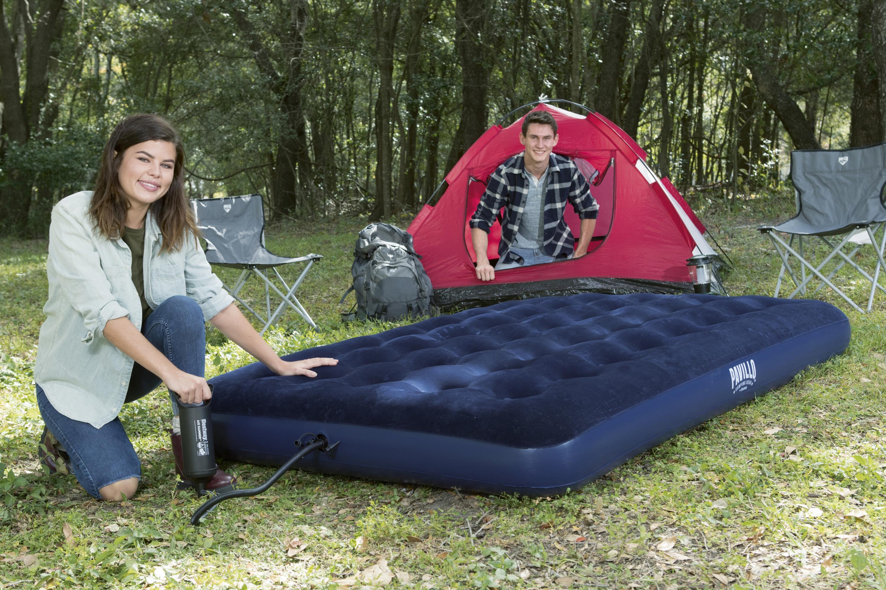 Materasso Gonfiabile Airbed Matrimoniale Velluto Blu Floccato Pavillo Bestway 67002