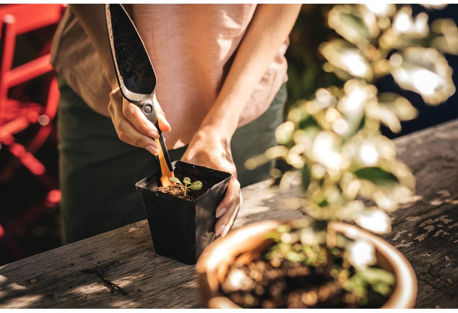 Trapiantatore distributore per semi con scala di misura Fiskars Solid