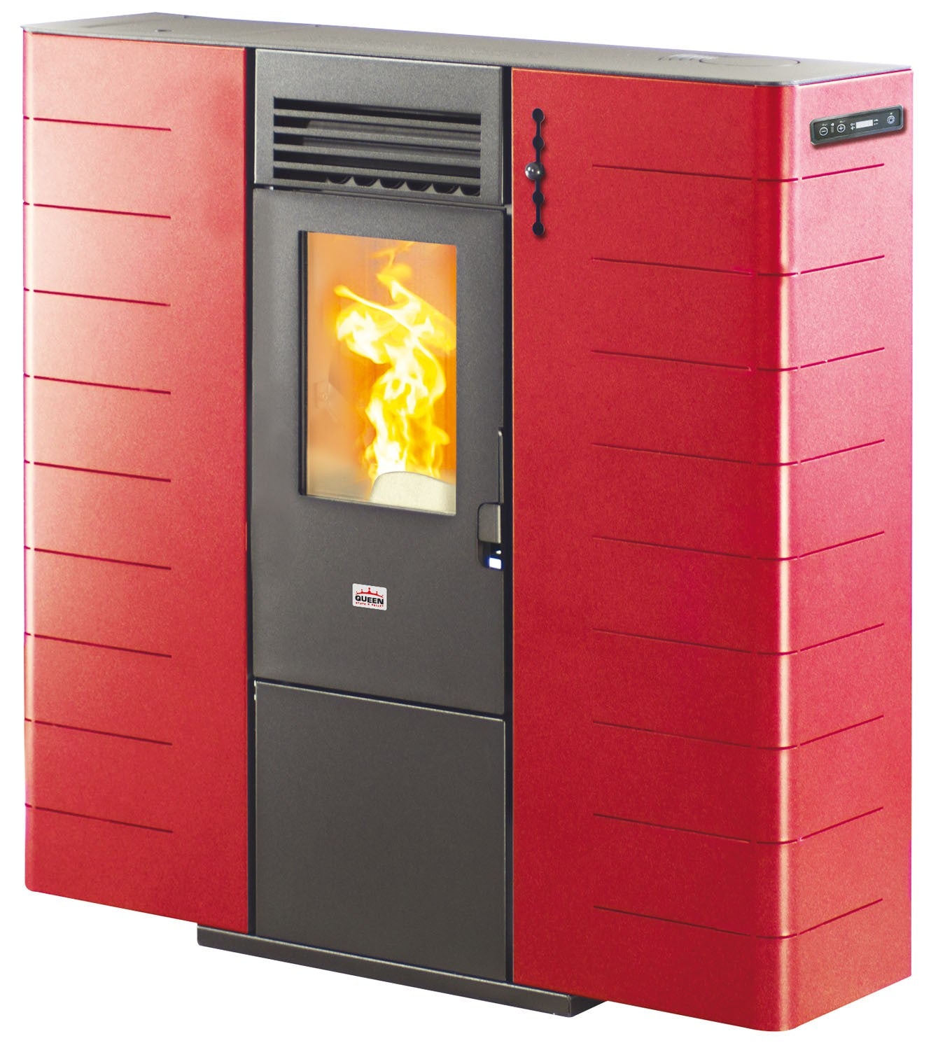 Stufa a pellet 9,01 kW Queen Slim 10 Canalizzata Bordeaux