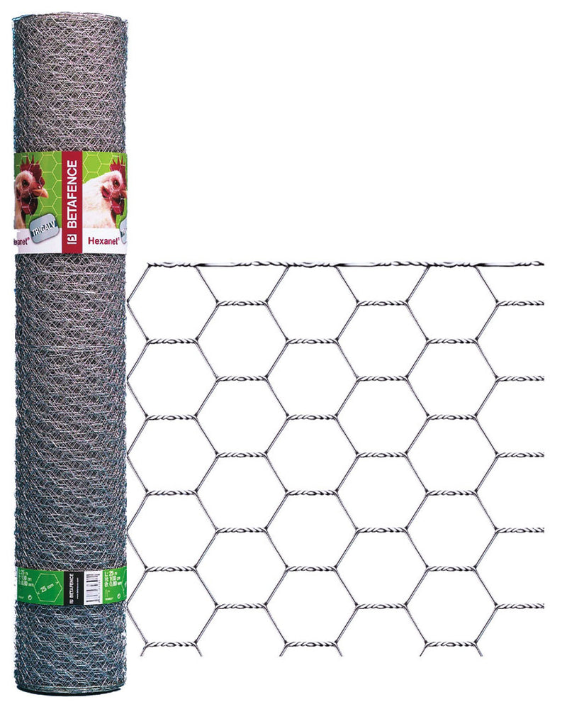 Rete per recinzioni animali filo a tripla torsione con tripla zincatura maglia esagonale 25 mm Rotolo 50 mt