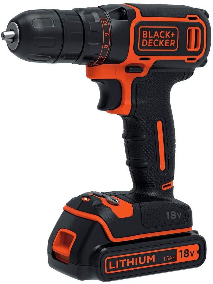 Trapano Avvitatore 18V in valigetta con doppia batteria BLACK+DECKER BDCDC18KB