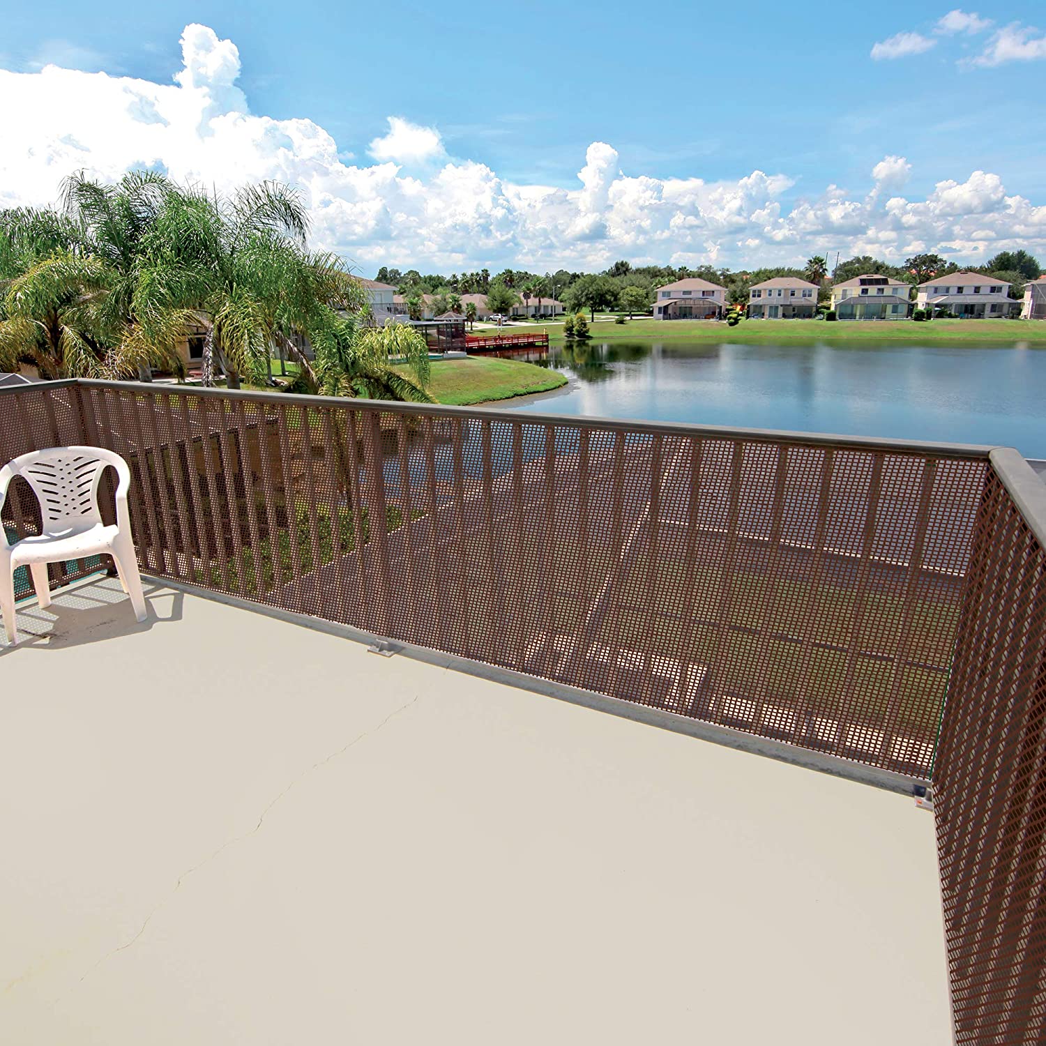 Rete PVC per recinzione giardino leggera Colorado Maglia 10x10mm Marrone Le Reti Americane