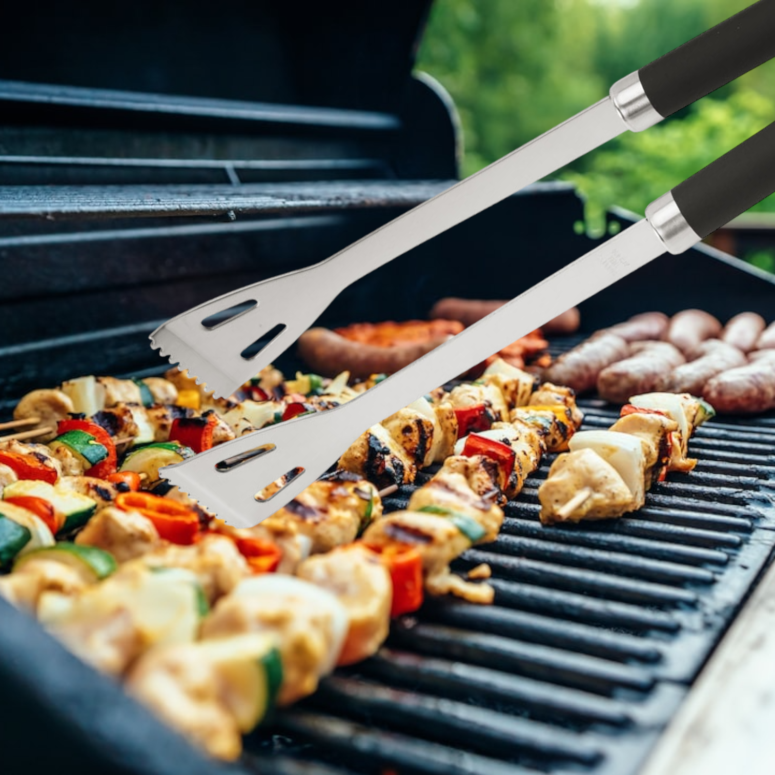 Pinza molla per barbecue in acciaio inox manici in legno anti scottatura EL GAUCHO