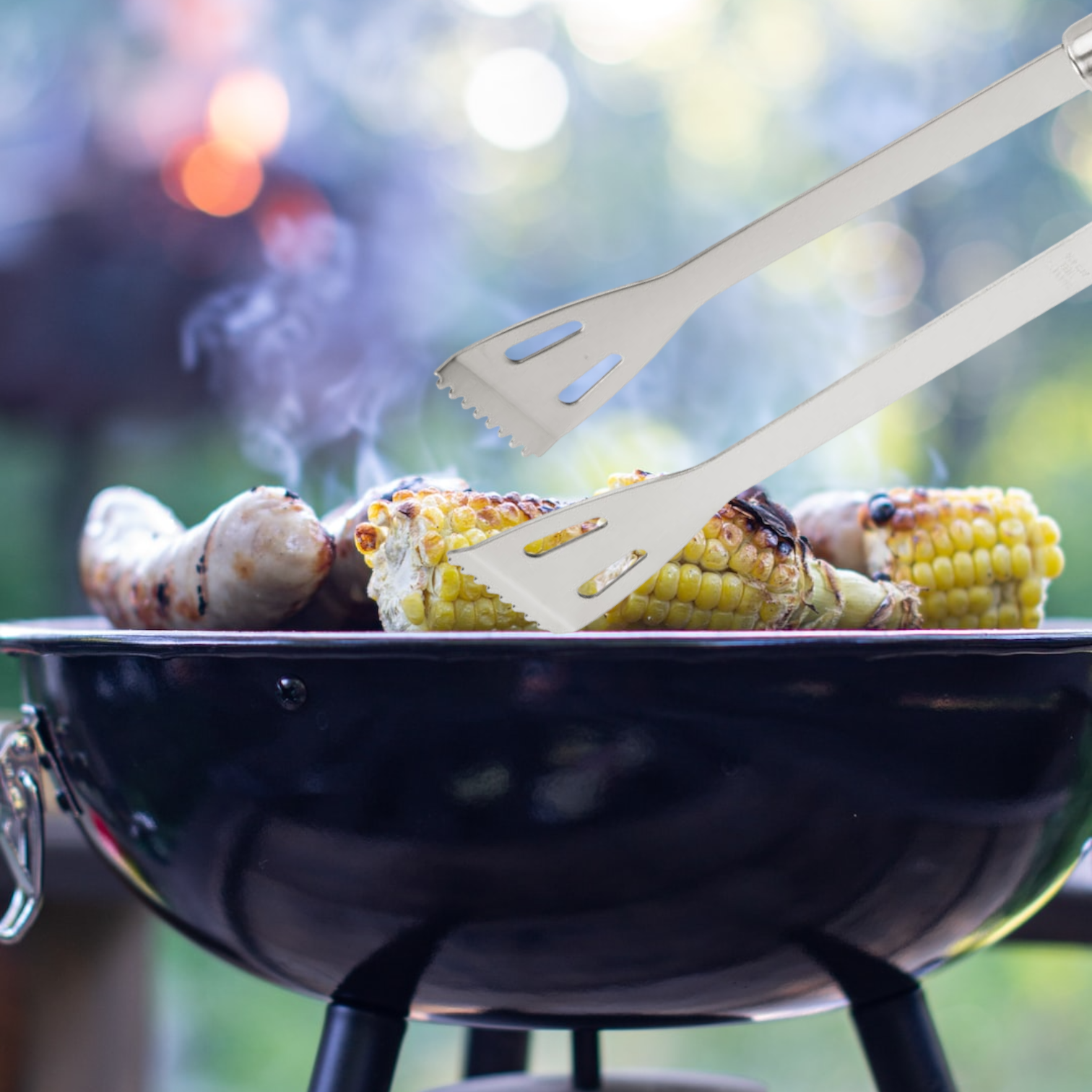 Pinza molla per barbecue in acciaio inox manici in legno anti scottatura EL GAUCHO