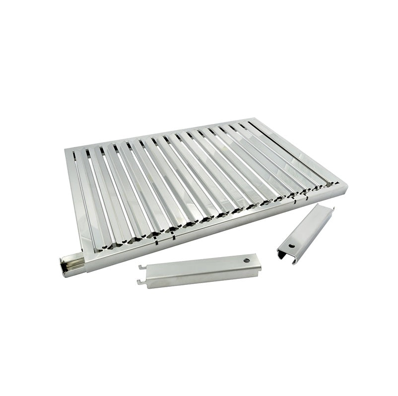 Griglia in acciaio INOX con raccogligrasso per BBQ con piano di cottura 60x40