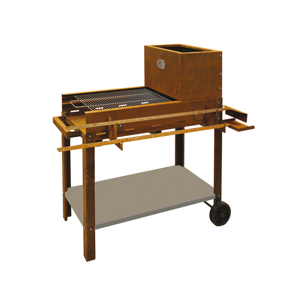 Barbecue a legna e carbone in acciaio Corten EL GAUCHO