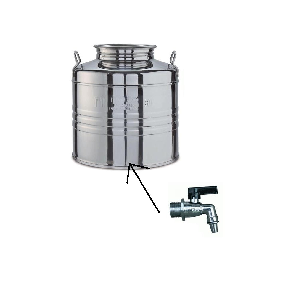 Rubinetto per contenitori olio cromato