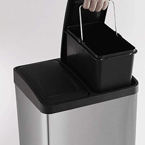 Secchio pattumiera in acciaio con 2 contenitori da 12 Lt e pedali per spazzatura raccolta differenziata