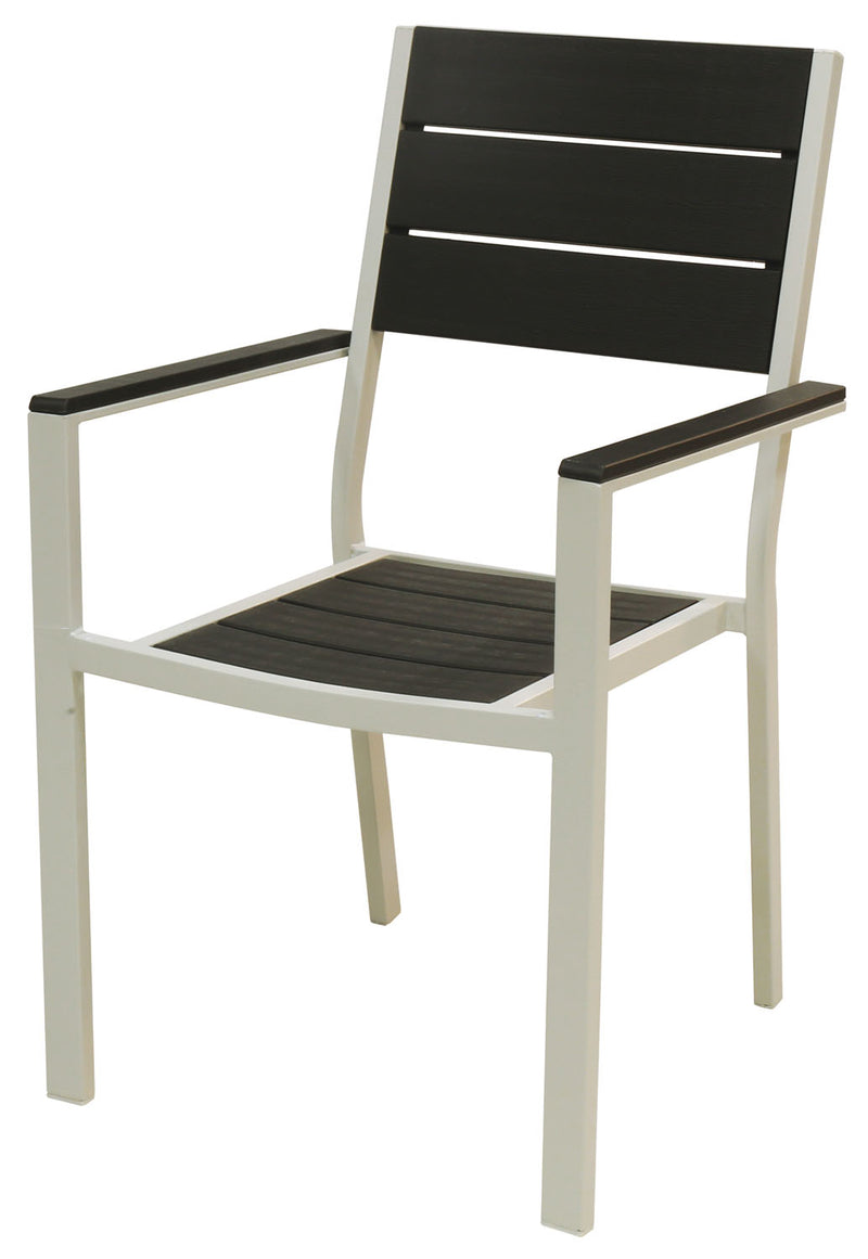 Poltrona sedia struttura in acciaio e schienale effetto legno METALWOOD 58X55Xh88 cm