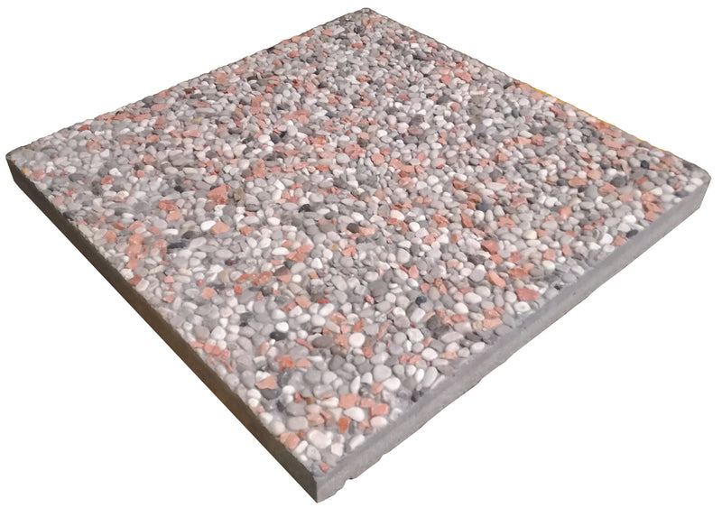 Base in cemento per ombrelloni lastre in marmo e ghiaia 14 kg 40x40 cm