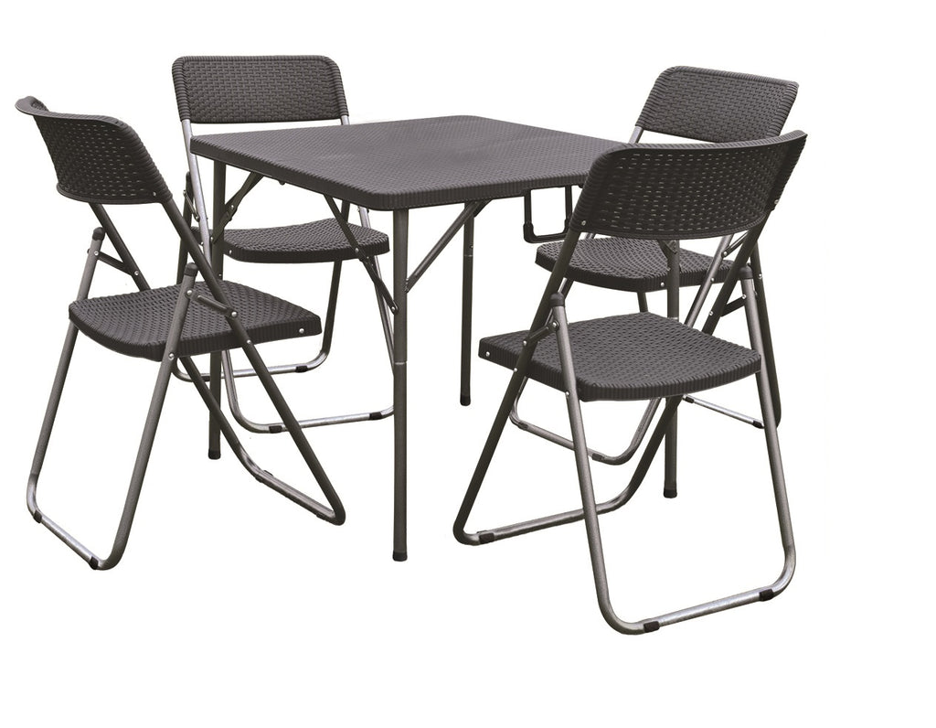 Tavolo pieghevole con sedie incluse acciaio resina set tavolo con 4 se