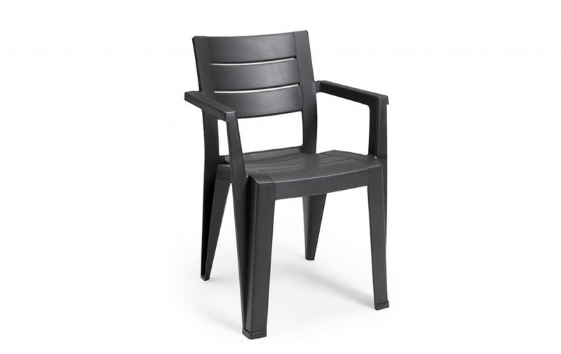 Poltrona sedia in resina effetto legno da giardino Keter Julie