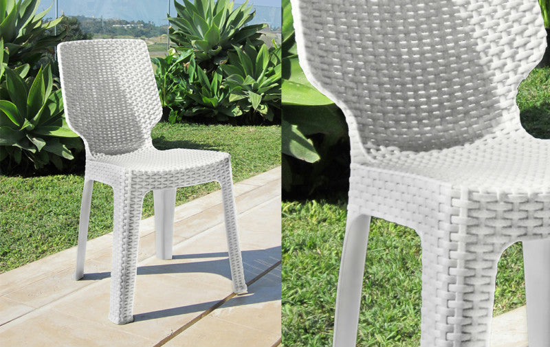 Sedia in resina effetto rattan da esterno impilabile Keter