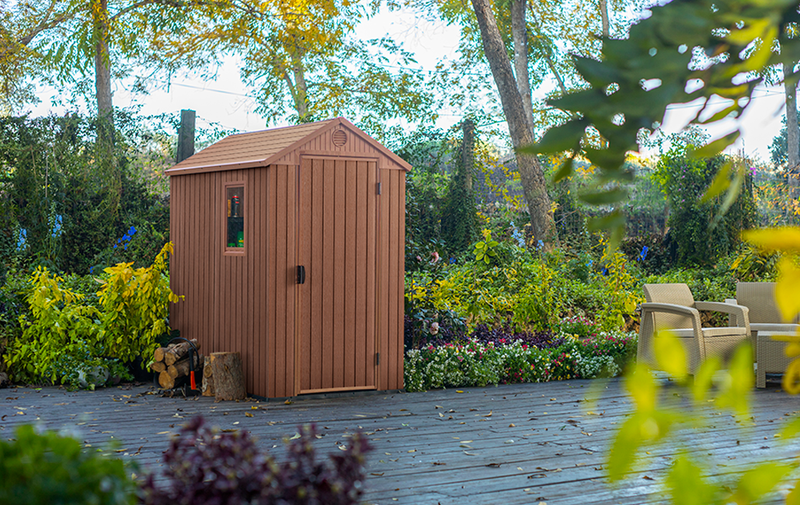 Cottage casetta ripostiglio da esterno giardino in resina finitura in legno Darwin 4x6 KETER