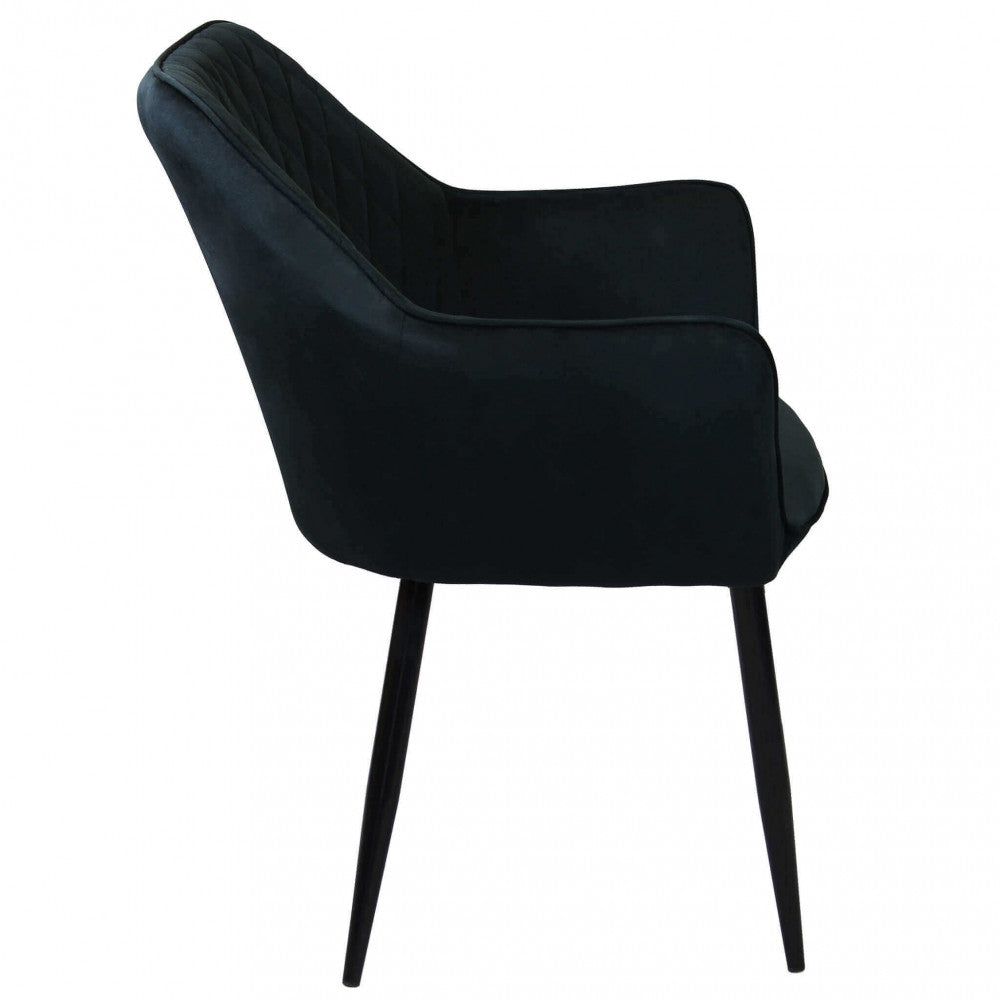 Sedia poltrona design da interno con struttura in metallo e seduta rivestita in velluto Dobby