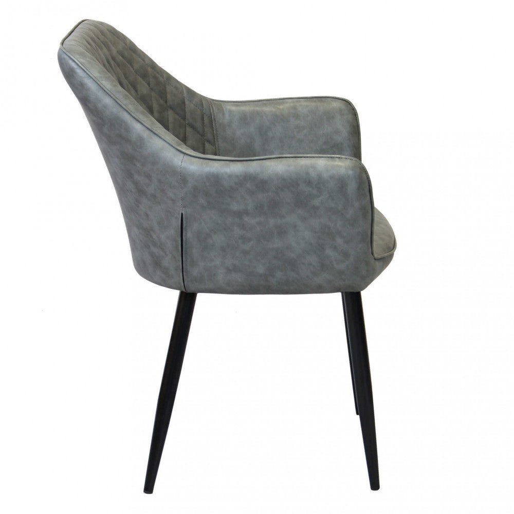 Sedia poltrona da interno con struttura in metallo e seduta larga imbottita rivestita in ecopelle Chair XL