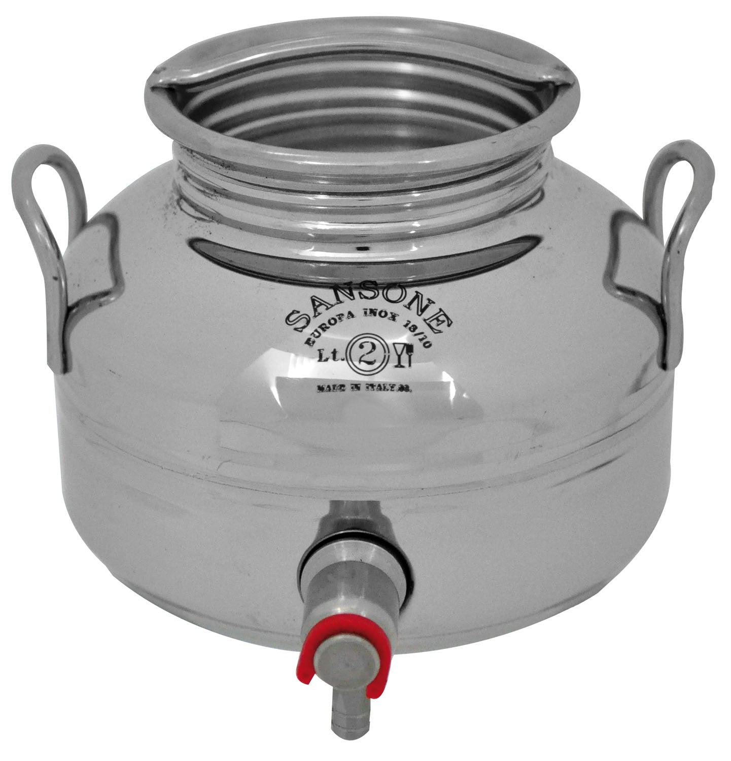 Bidone contenitore fusto acciaio inox per olio con supporto Sansone