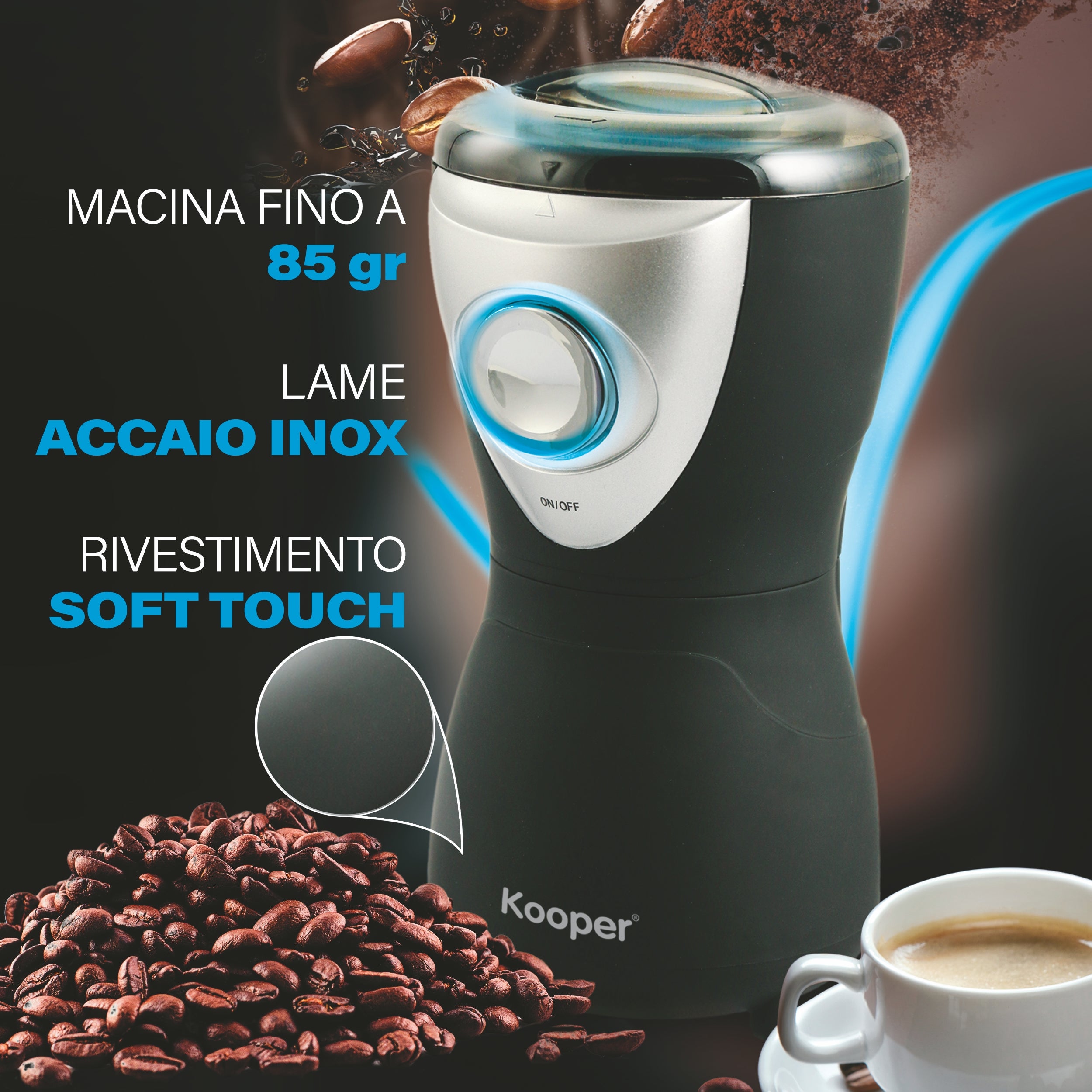 Rio Macinacaffè elettrico lame in acciaio inox 160W