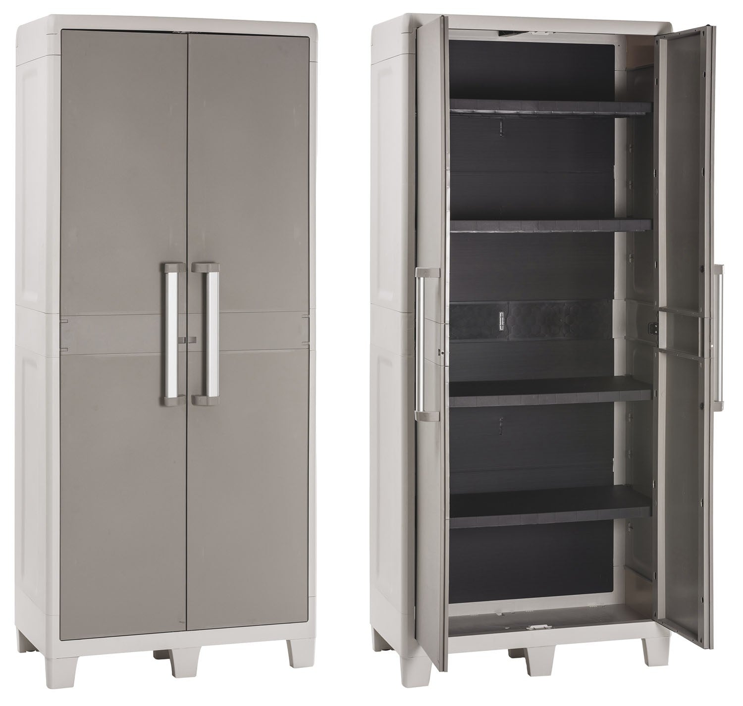 Armadio Tuttopiani in resina con ripiani grigio chiaro tortora Urban XL Toomax