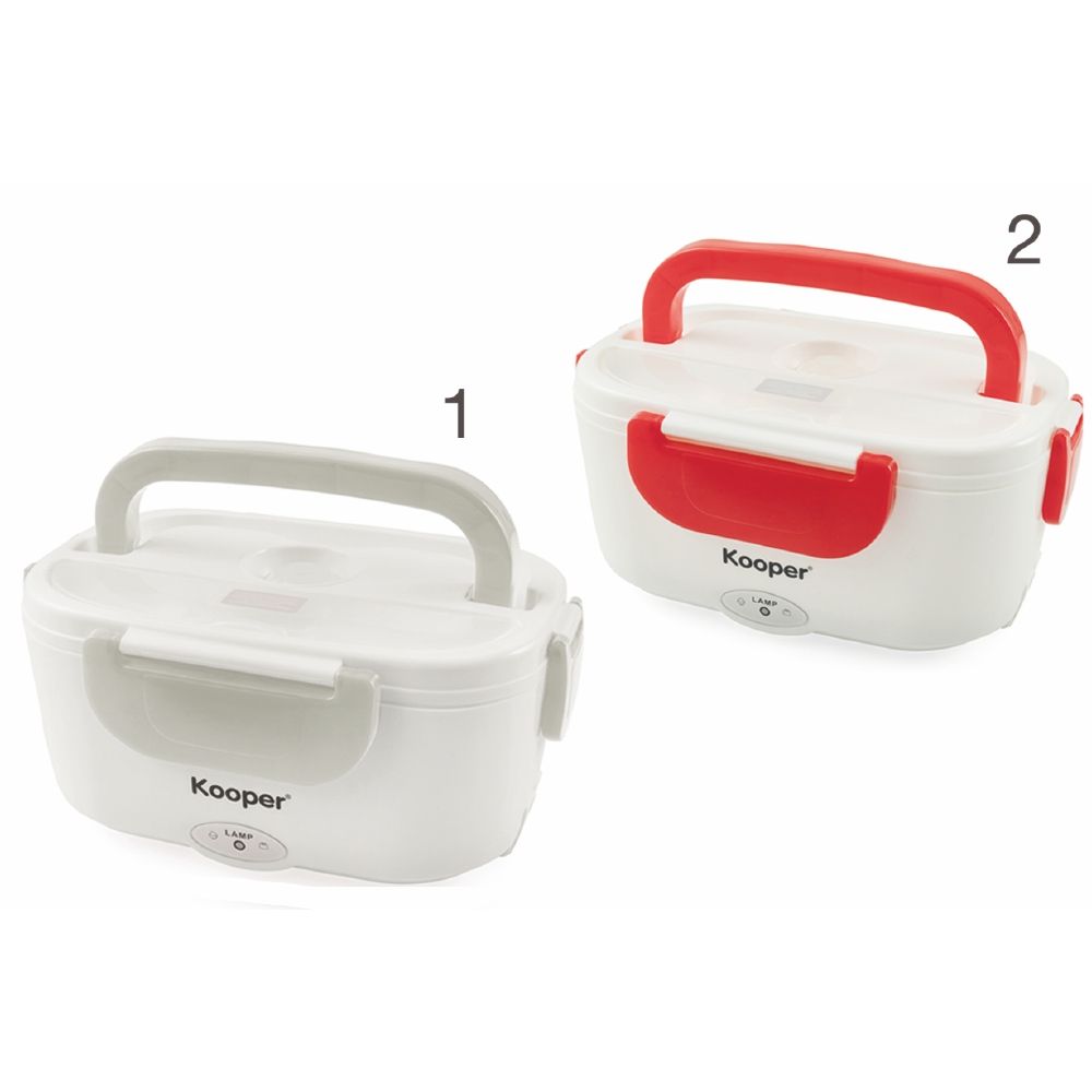 Scaldavivande elettrico, doppio scomparto,coperchio con chiusura a scatto 40W, Lunch Box