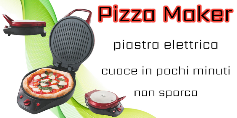 Piastra elettrica cottura per pizza toast carne pesce doppia piastra antiaderente Pizza Maker Italy