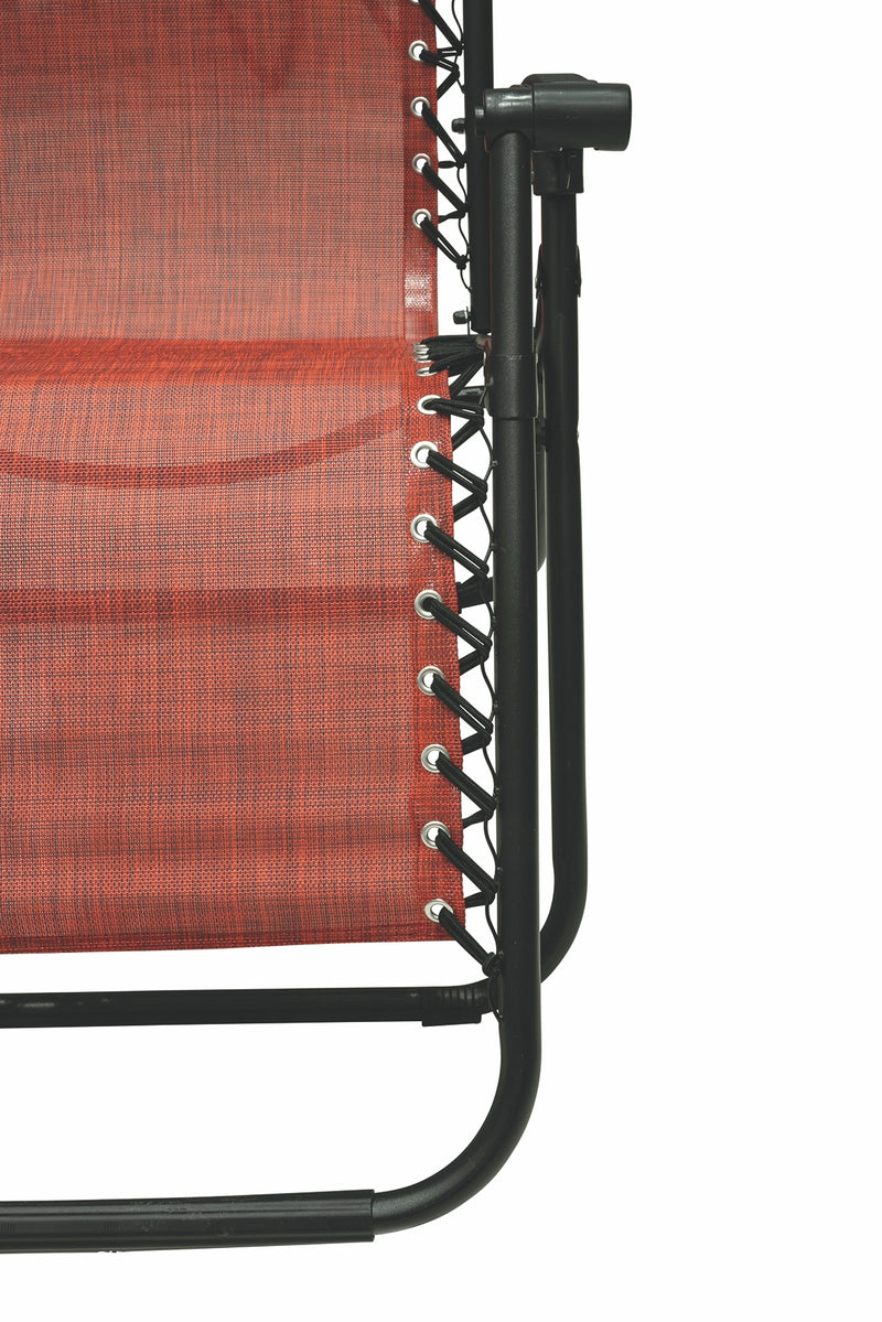 Sedia sdraio pieghevole da esterno in metallo e textilene con poggiatest