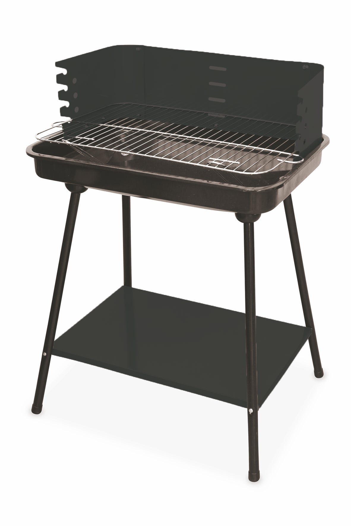 Barbecue in metallo  griglia rimovibile in acciaio inox  ripiano