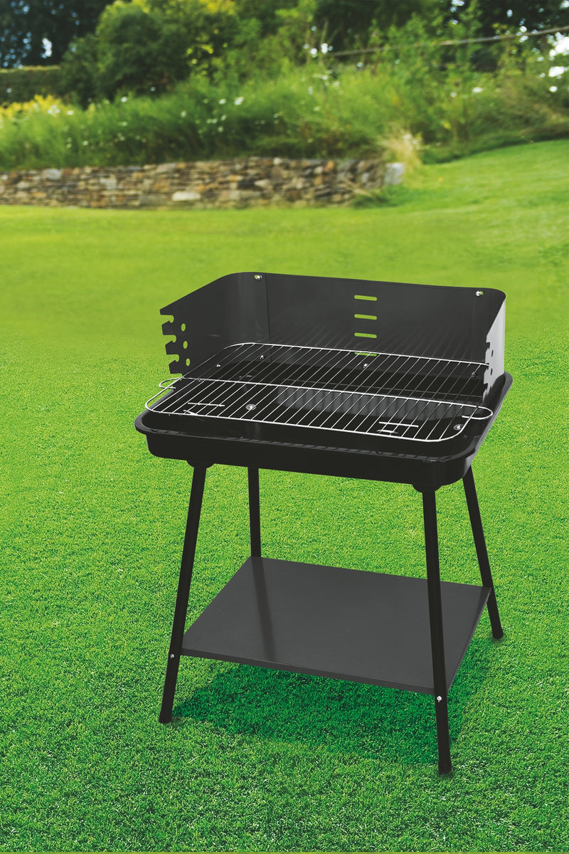 Barbecue in metallo  griglia rimovibile in acciaio inox  ripiano