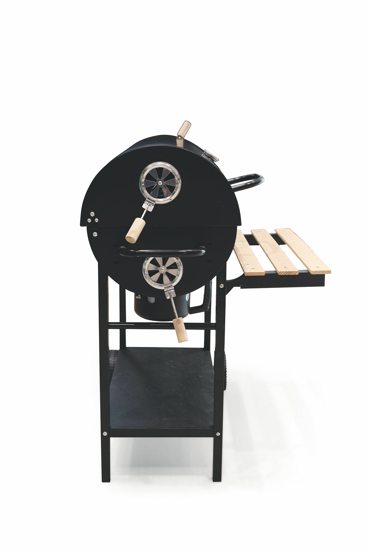 BBQ Barbecue rettangolare con ruote e coperchio  2 ripiani in le