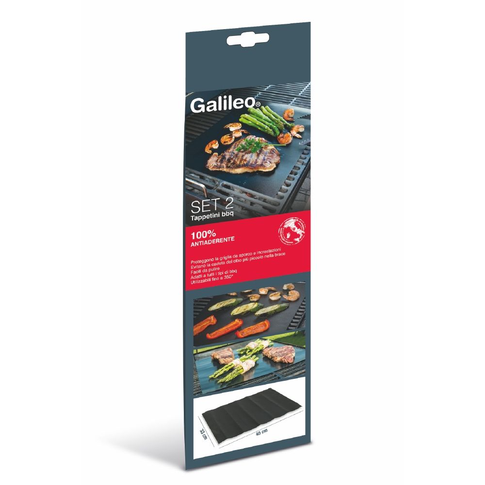 Set 2 tappetini antiaderenti per barbecue 33x40 cm BestBQ