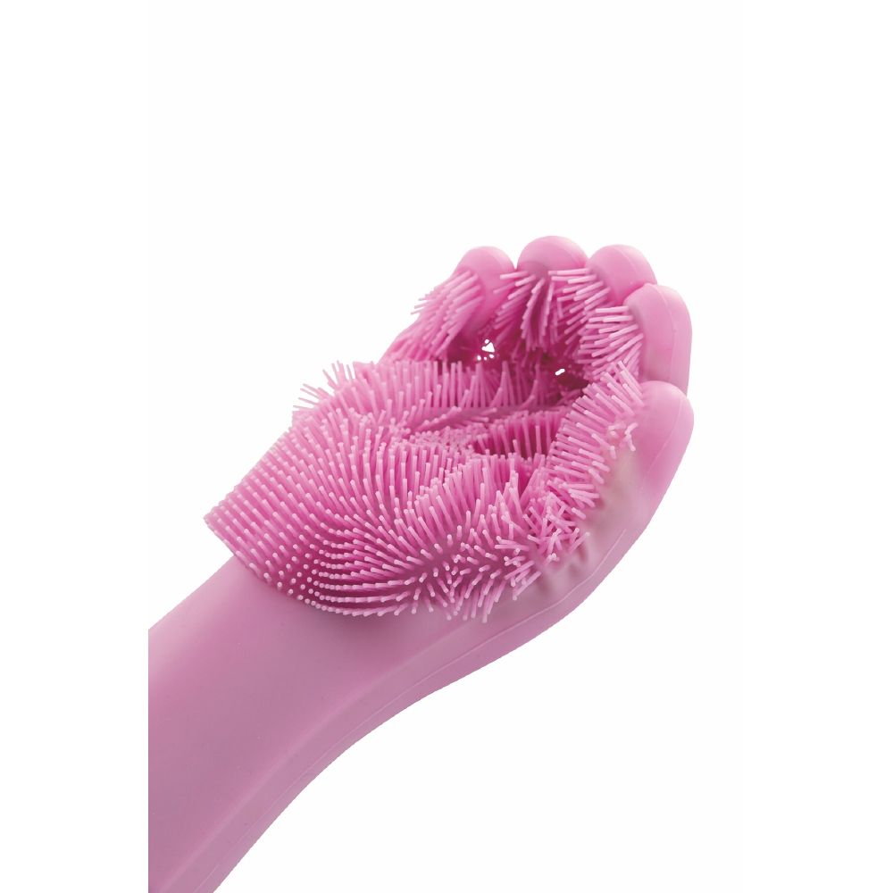 Set 2 guanti mulituso in silicone con setole