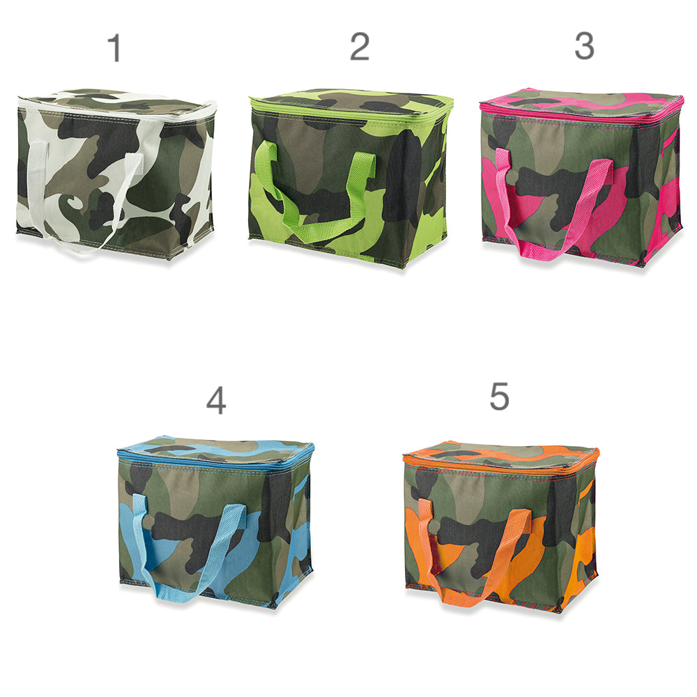 Borsa termica in tessuto impermeabile con decoro mimetico camouflage 20 litri