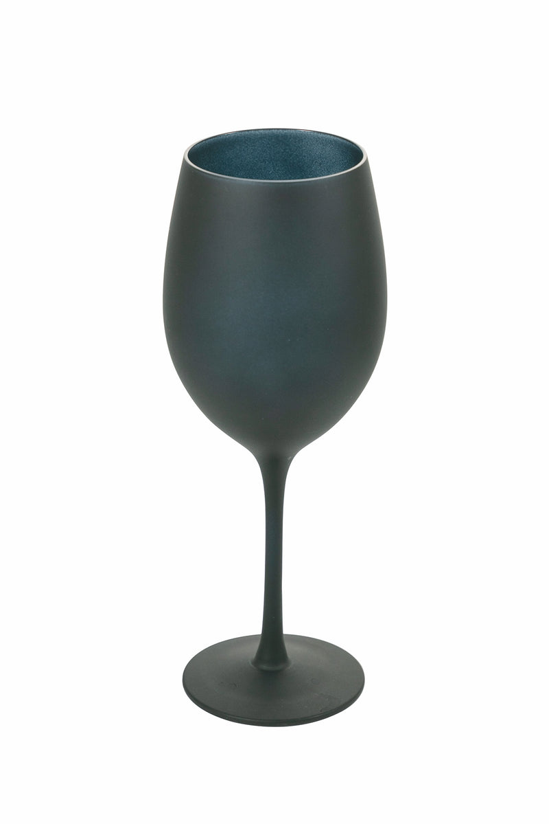 Bicchieri calici acqua bibite e drink in vetro nero set 6 calici 428 ml Naima