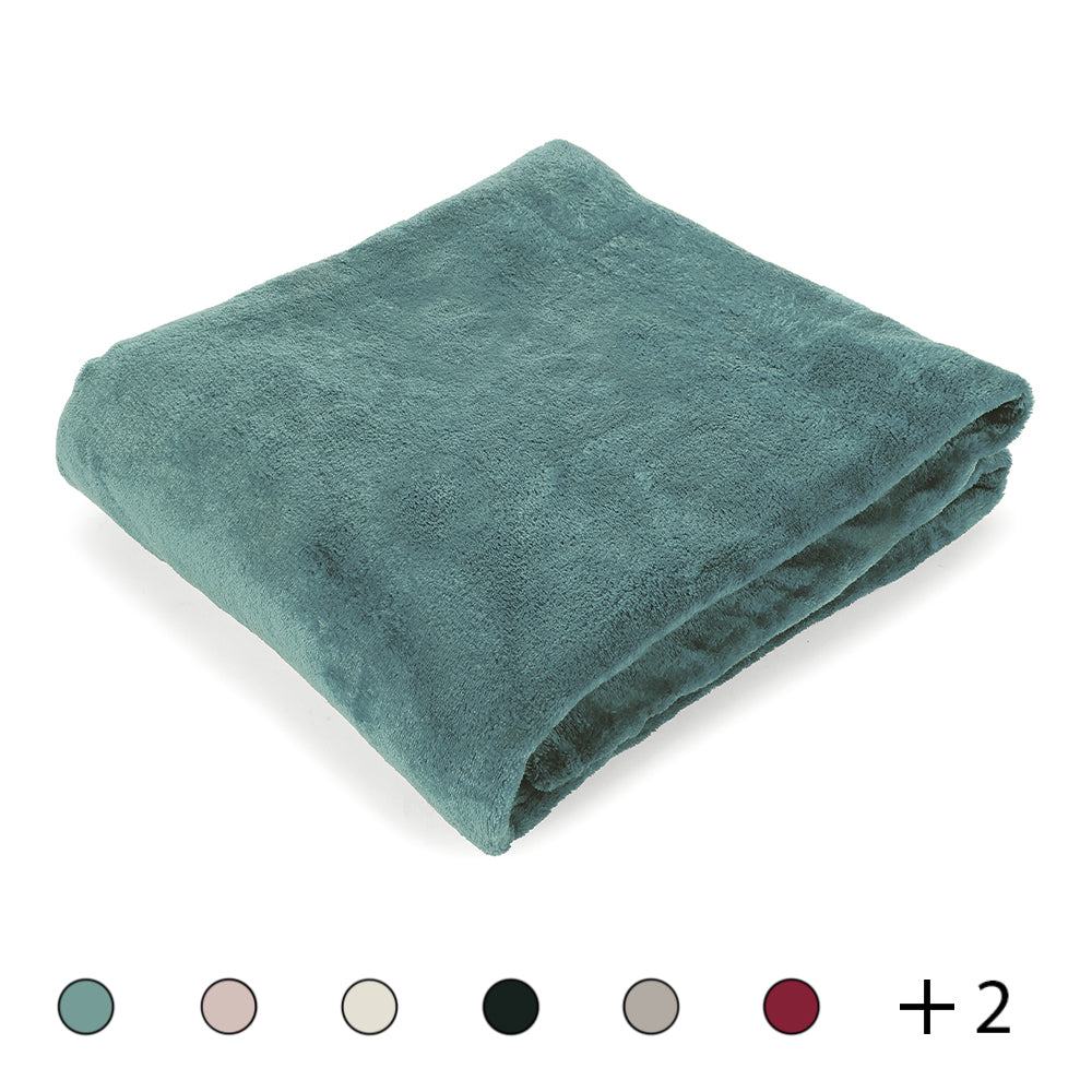 Coperta multiuso 150x200 cm in tessuto flannel fleece caldo e traspirante Sibilla