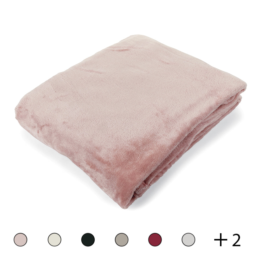 Coperta multiuso 130x160 cm in tessuto flannel fleece caldo e traspirante Sibilla