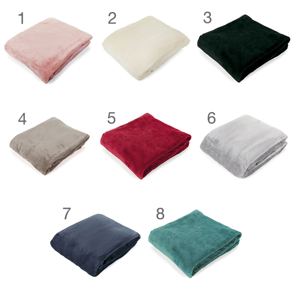 Coperta multiuso 130x160 cm in tessuto flannel fleece caldo e traspirante Sibilla