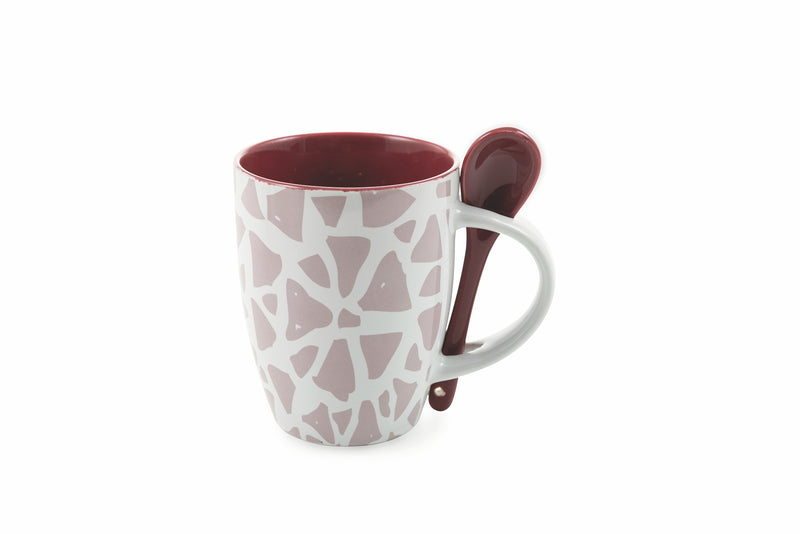 Mug tazza in ceramica con cucchiaino 320 ml Aurora