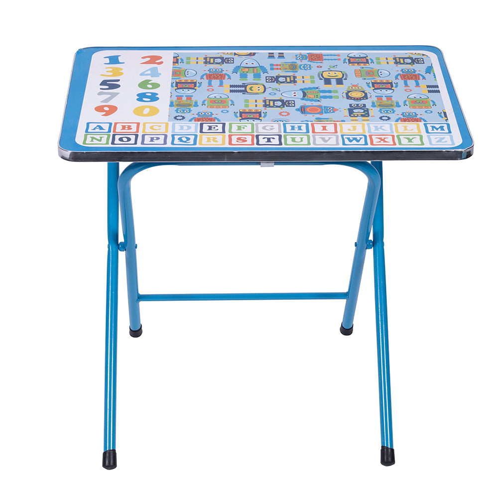 Scrivania set mini tavolo e sedia pieghevoli con struttura in metallo decorato per bambini